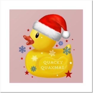 Funny xmas rubber duck with knife Posters and Art